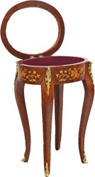 Casa Padrino Table d'Appoint Baroque en Acajou Marqueté / Doré H75 x 55 cm - Table d'Appoint Style Louis XVI - Mobilier