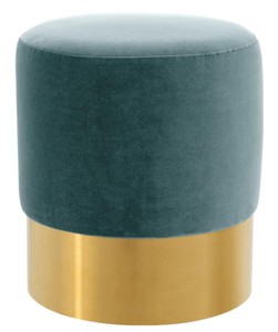 Casa Padrino taburete de lujo turquesa oscuro / dorado Ø 40 x H. 45 cm - Muebles Para Hoteles