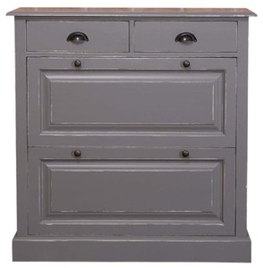 Casa Padrino Landhausstil Schuhschrank im Antik Stil Grau, 103 x 35 x H. 105 cm