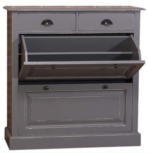 Casa Padrino Landhausstil Schuhschrank im Antik Stil Grau, 103 x 35 x H. 105 cm