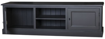 Casa Padrino Landhausstil Sideboard Schwarz 180 x 46 x H. 56 cm - Massives Kiefernholz Fernsehschrank