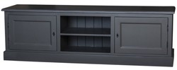 Casa Padrino Country House Style Sideboard Black 180 x 46 x H. 56 cm - Solid Pine TV Cabinet