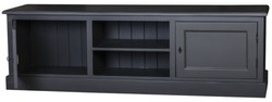Casa Padrino Country House Style Sideboard Black 180 x 46 x H. 56 cm - Solid Pine TV Cabinet