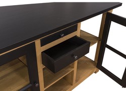 Casa Padrino Mueble de cocina estilo casa de campo con encimera Natural / Negro 150 x 90 x H. 90 cm