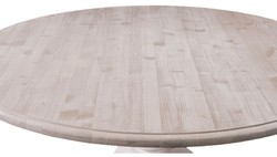Casa Padrino Country House Style Dining Table Natural / White Ø 130 x H. 78 cm - Round Wooden Table