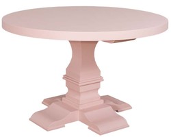 Casa Padrino Table de salle à manger style maison de campagne ronde rose clair / rose Ø 130 x H. 78 cm - Bois de pin massif