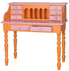 Casa Padrino Bureau de style maison de campagne avec 8 tiroirs en Orange / Rose - 109 x 60 x H. 110 cm