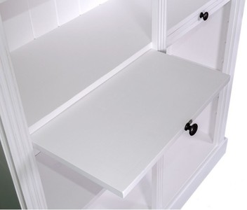 Casa Padrino Landhausstil Regalschrank Weiß 119 x 39 x H. 197 cm aus massivem Kiefernholz und Metall