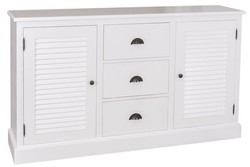 Casa Padrino Aparador estilo casa de campo blanco 158 x 37 x H. 90 cm