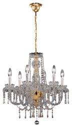 Casa Padrino araña de cristal de estilo barroco latón / oro 58 x 56 x H. 56 cm - Noble y Suntuosa