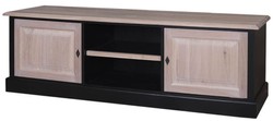 Casa Padrino Country House Style TV Cabinet TV Sideboard in Black / Natural Colors 180 x 46 x H. 56 cm