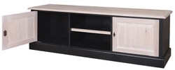 Casa Padrino Country House Style TV Cabinet TV Sideboard in Black / Natural Colors 180 x 46 x H. 56 cm