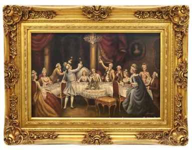 Casa Padrino dipinto ad olio barocco festa di matrimonio multicolore / oro - Dipinto a mano in stile antico con cornice magnifica - Decorazione murale stile barocco - Accessori decorativi barocchi Casa Padrino dipinto ad olio barocco festa di matrimonio multicolore / oro - Dipinto a mano in stile antico con cornice magnifica - Decorazione murale stile barocco - Accessori decorativi barocchi