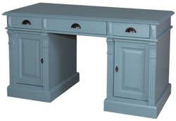 Casa Padrino Bureau style maison de campagne avec 3 tiroirs et 2 portes, bleu clair, 140 x 70 x H. 78 cm