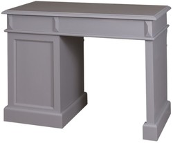 Casa Padrino Bureau Style Maison de Campagne avec 2 Tiroirs et Porte Gris 110 x 55 x H. 78 cm - Meuble de Bureau en Pin Massif