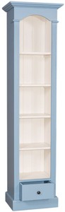Casa Padrino Landhausstil Regalschrank mit Schublade, Hellblau / Weiß, 50 x 33 x H. 190 cm