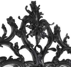 Casa Padrino luxury baroque style living room wall mirror black 102 x H. 174 cm - Limited Edition
