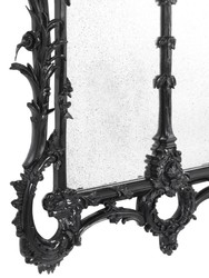 Casa Padrino luxury baroque style living room wall mirror black 102 x H. 174 cm - Limited Edition