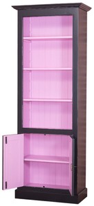 Casa Padrino Landhausstil Bücherschrank Antik Stil Schwarz / Rosa 78 x 39 x H. 210 cm
