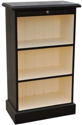 Casa Padrino Libreria in stile country con ripiano estraibile in Nero / Crema 58 x 32 x H. 98 cm