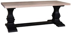 Casa Padrino Tavolo da pranzo stile rustico nero antico / naturale 210 x 90 x H. 78 cm - Mobile in legno massello