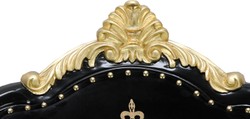Pompöös di Casa Padrino lusso poltrona barocca Bergere nero / oro con corona d'oro - Poltrona Pompööser barocco progettato da Harald Glööckler Pompöös di Casa Padrino lusso poltrona barocca Bergere nero / oro con corona d'oro - Poltrona Pompööser barocco progettato da Harald Glööckler
