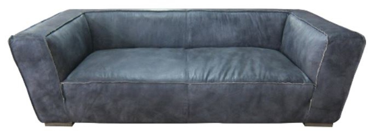 Casa Padrino divano di lusso grigio titanio 228 x 112 x A. 67 cm - Mobili da soggiorno in vera pelle Casa Padrino divano di lusso grigio titanio 228 x 112 x A. 67 cm - Mobili da soggiorno in vera pelle