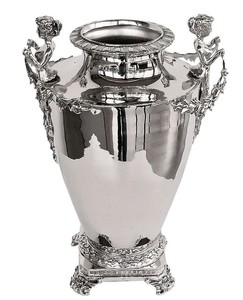 Vaso di lusso Casa Padrino Angel Silver 28 cm - 28 cm - H. 39 cm - Decorazione hotel - Vaso di fiori di lusso