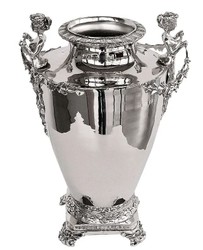 Casa Padrino Vase Luxe Ange Argent 28 cm - 28 cm - H. 39 cm - Décoration d'Hôtel - Navire de Luxe