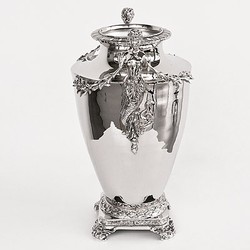 Casa Padrino Vase Luxe Ange Argent 28 cm - 28 cm - H. 39 cm - Décoration d'Hôtel - Navire de Luxe