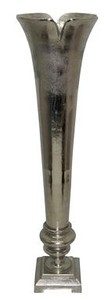 Casa Padrino Vaso stile antico mod 2 in alluminio D. 29 cm H. 110 cm - Decorazione hotel - Vaso da fiori barocco