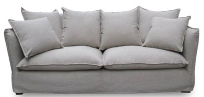 Casa Padrino sofá de lujo de la sala de estar gris 215 x 100 x H. 102 cm - Calidad de Lujo