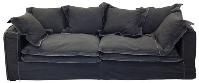 Casa Padrino sofá de lujo de la sala de estar vintage gris oscuro 240 x 100 x H. 80 cm - Calidad de Lujo