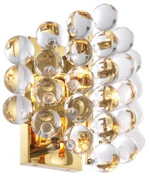Casa Padrino Lámpara de Pared de Lujo Oro 24,5 x 15 x H. 24 cm - Iluminación Elegante de Hierro y Vidrio