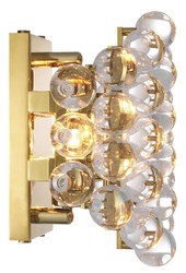 Casa Padrino Lámpara de Pared de Lujo Oro 24,5 x 15 x H. 24 cm - Iluminación Elegante de Hierro y Vidrio