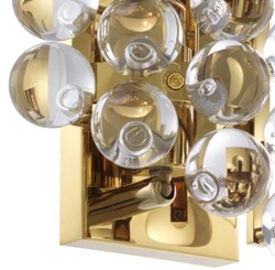 Casa Padrino Lámpara de Pared de Lujo Oro 24,5 x 15 x H. 24 cm - Iluminación Elegante de Hierro y Vidrio