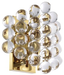 Casa Padrino Lámpara de Pared de Lujo Oro 24,5 x 15 x H. 24 cm - Iluminación Elegante de Hierro y Vidrio