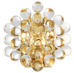Casa Padrino Lámpara de Pared de Lujo Oro 24,5 x 15 x H. 24 cm - Iluminación Elegante de Hierro y Vidrio