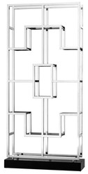 Casa Padrino Estantería de lujo para salón Plata / Negro - 108 x 29 x H. 240 cm