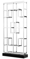Casa Padrino Estantería de lujo para salón Plata / Negro - 108 x 29 x H. 240 cm
