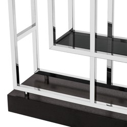 Casa Padrino Estantería de lujo para salón Plata / Negro - 108 x 29 x H. 240 cm