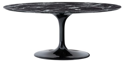 Casa Padrino Luxus Esstisch Oval Schwarz 170 x 110 x H. 75 cm - Hochwertiges Esszimmermöbel