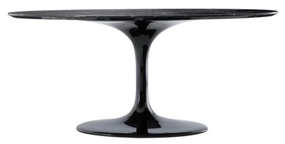 Casa Padrino Luxus Esstisch Oval Schwarz 170 x 110 x H. 75 cm - Hochwertiges Esszimmermöbel