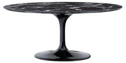 Casa Padrino Mesa de Comedor de Lujo Ovalada Negra 170 x 110 x H. 75 cm - Mueble de Comedor Premium