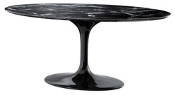 Casa Padrino Mesa de Comedor de Lujo Ovalada Negra 170 x 110 x H. 75 cm - Mueble de Comedor Premium
