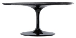 Casa Padrino Mesa de Comedor de Lujo Ovalada Negra 170 x 110 x H. 75 cm - Mueble de Comedor Premium