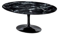 Casa Padrino Mesa de Comedor de Lujo Ovalada Negra 170 x 110 x H. 75 cm - Mueble de Comedor Premium