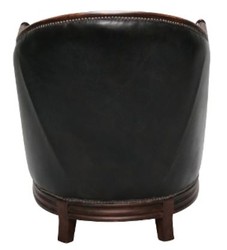 Casa Padrino Luxury Armchair in English Style Black / Dark Brown 65 x 74 x H. 74 cm - Genuine Leather Living Room Furniture