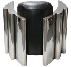 Casa Padrino Real Leather Club Chair Vintage Black / Silver, 68 x 89 x H. 73 cm