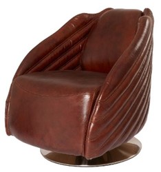 Casa Padrino Poltrona Girevole di Lusso Design Art Déco - Marrone Scuro / Argento - 69 x 97 x H. 79 cm